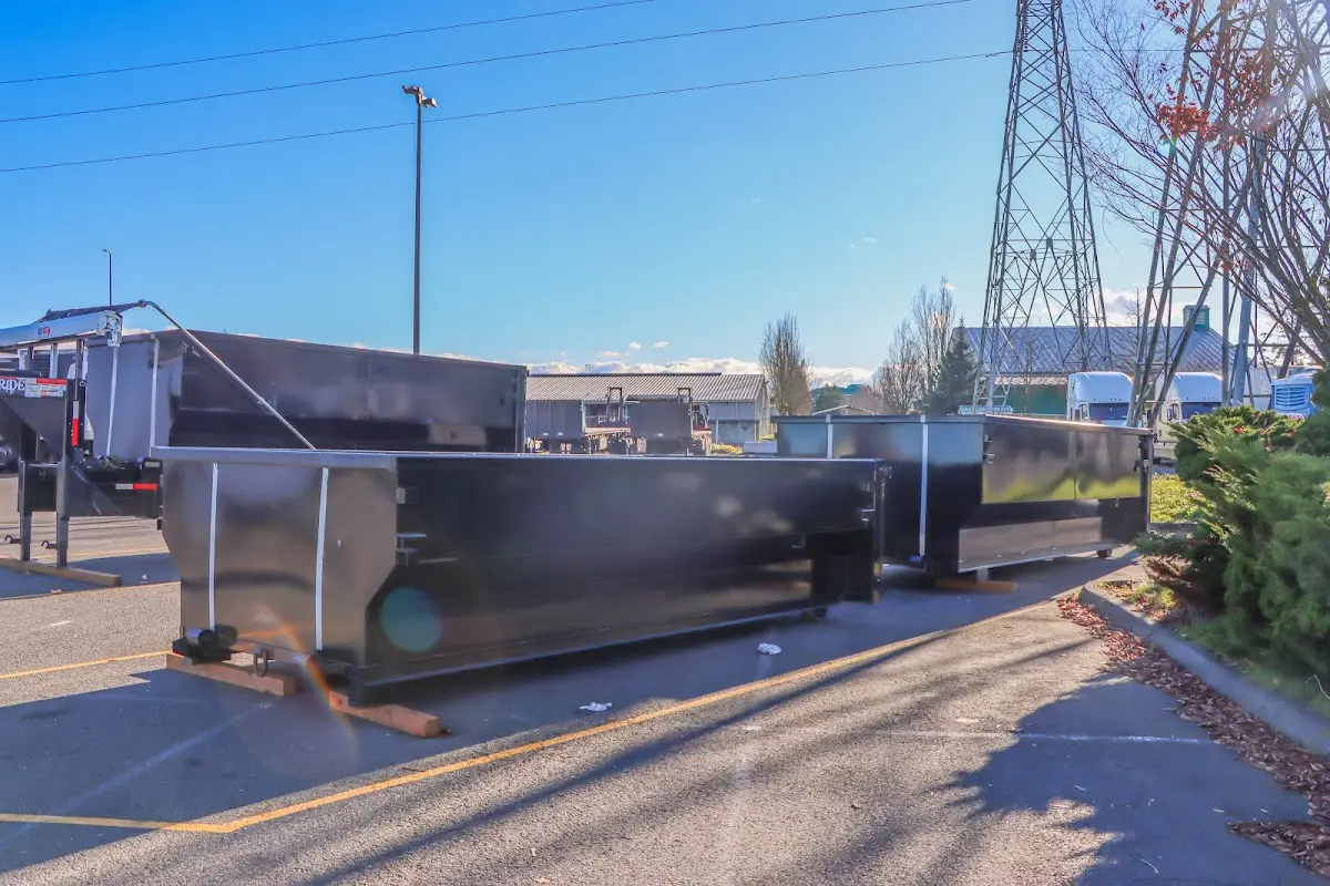 Roll-off dumpster ready for waste disposal at job site for Construction Dumpster Rental in Dixon